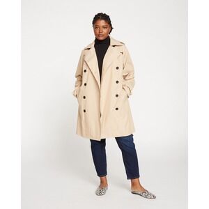 Universal Standard Woman's Derjon Trench Coat Tan Khaki Size Medium (18-20)